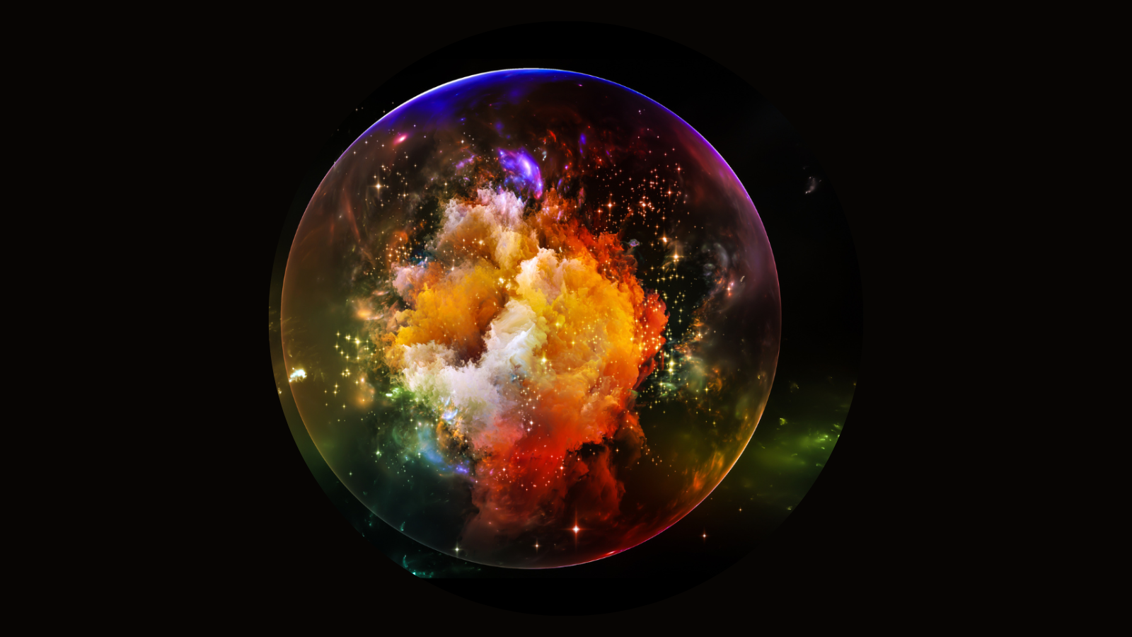 Brightly colored explosion in space