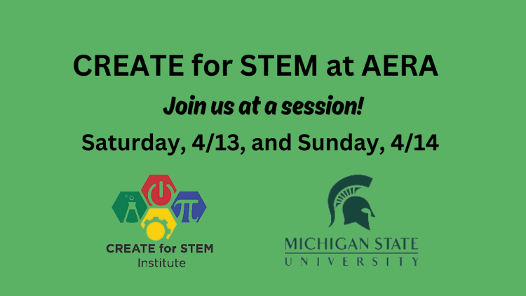 CREATE is at AERA! Catch us Saturday and Sunday, April 13 and 14