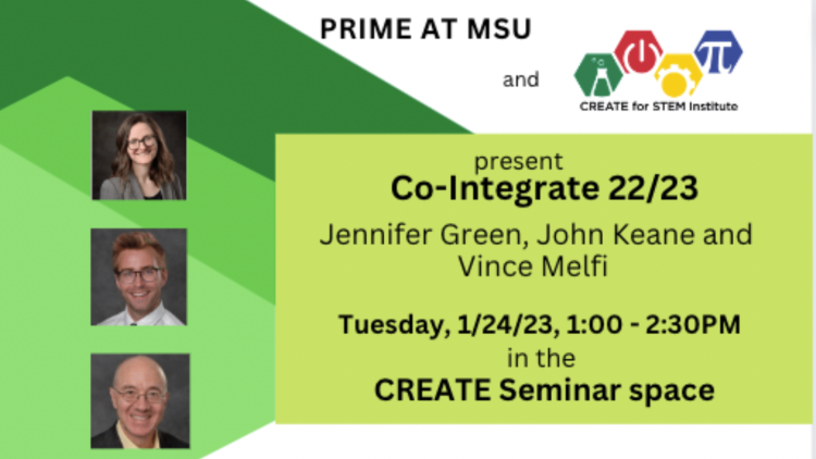 J. Green, J. Keane, and V. Melfi, Co-Integrate talk, Jan. 24, 2023