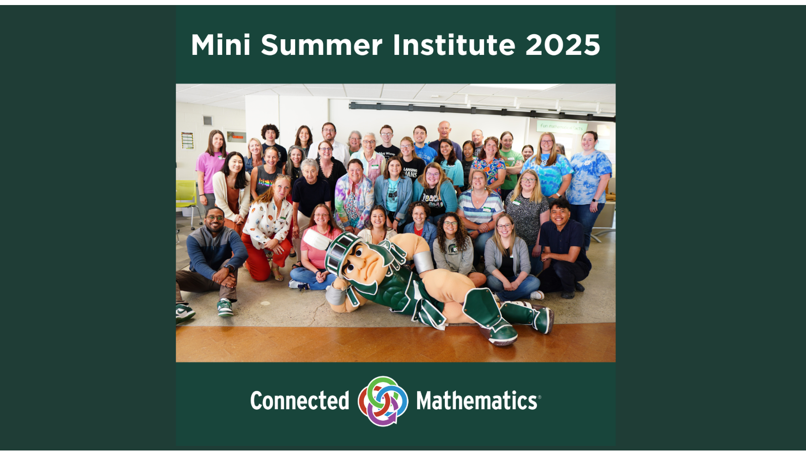 Group photo CMP Mini Institute 2025 with Sparty in front