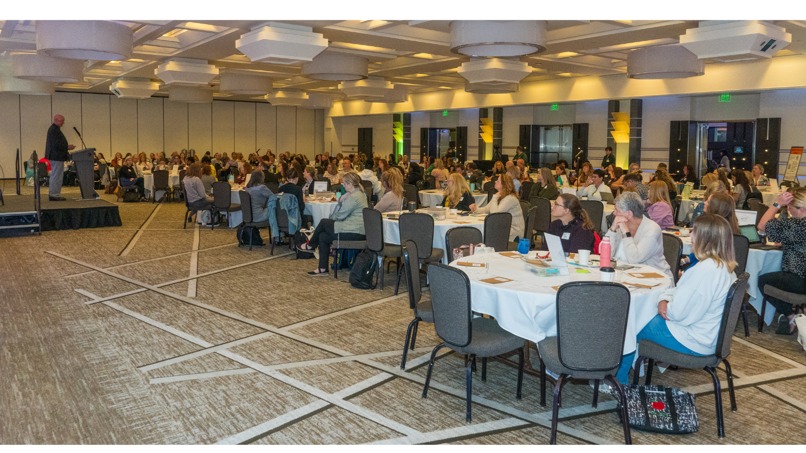 Photo of attendees and speaker at Elem Sci Matters conference