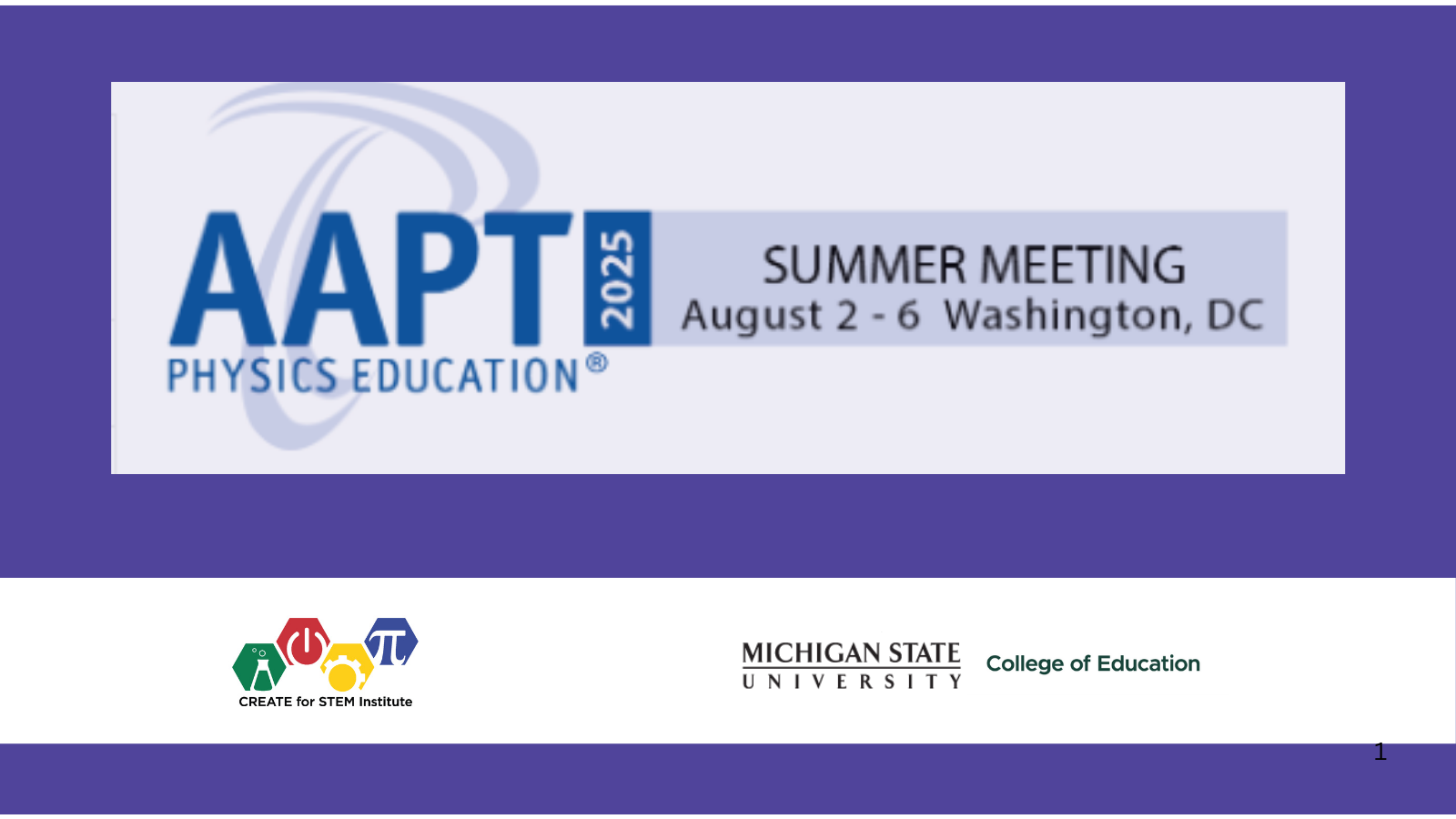 AAPT 2025 Summer Meeting, August 2-6, Washington, DC