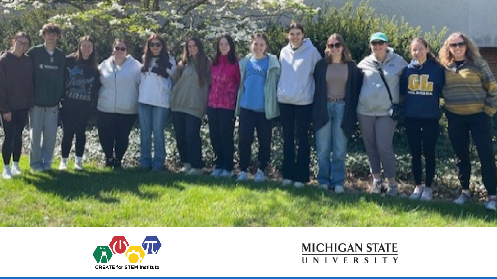 Attendees of the May 2025 MiTEN project outside of Erickson Hall, including Kara Haas and Cory Miller