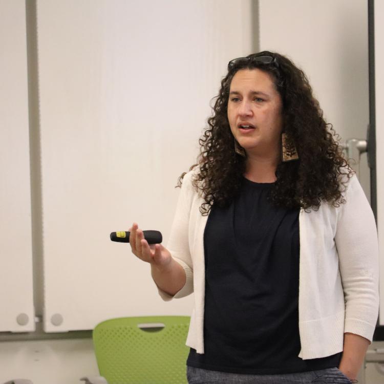 Megan Bang presenting