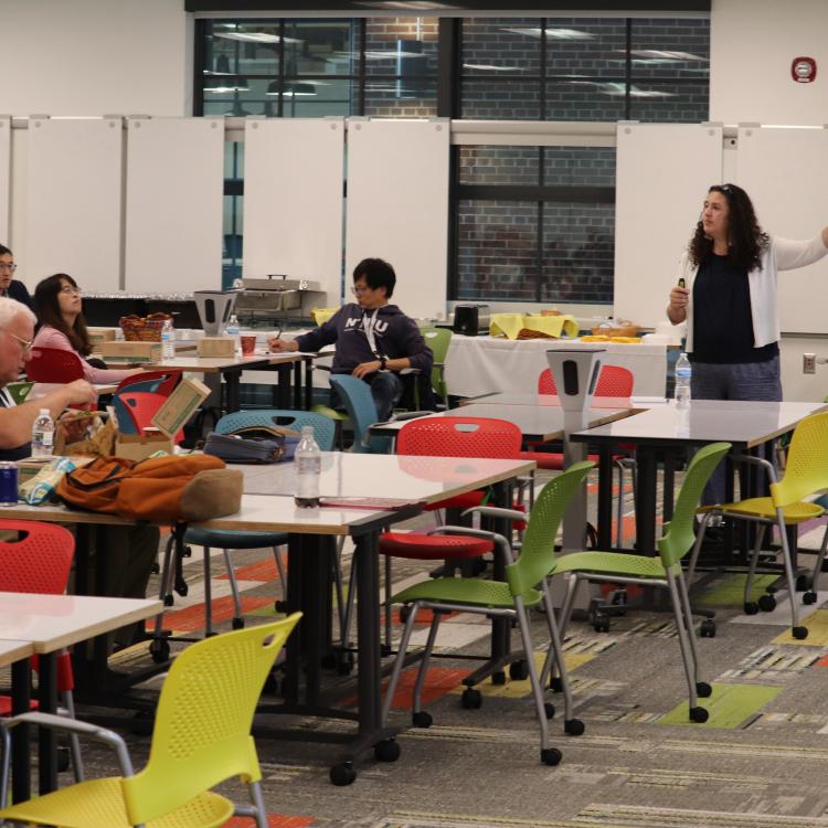 Megan Bang presenting