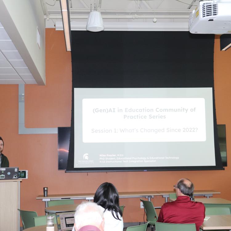 Mike Frazier presenting slide