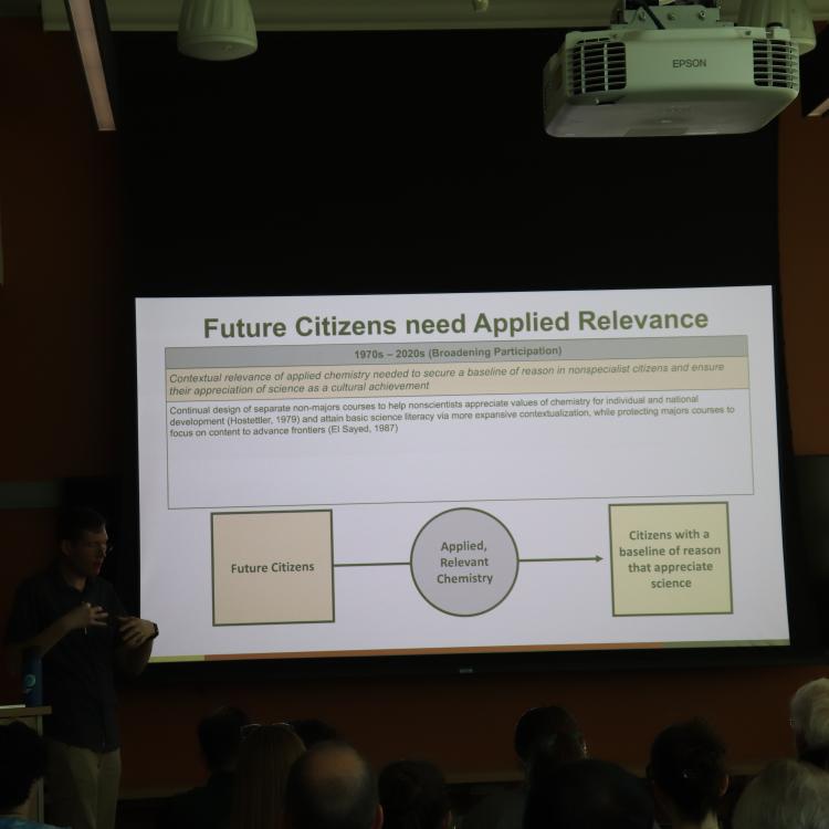 Ryan Stowe presenting slide