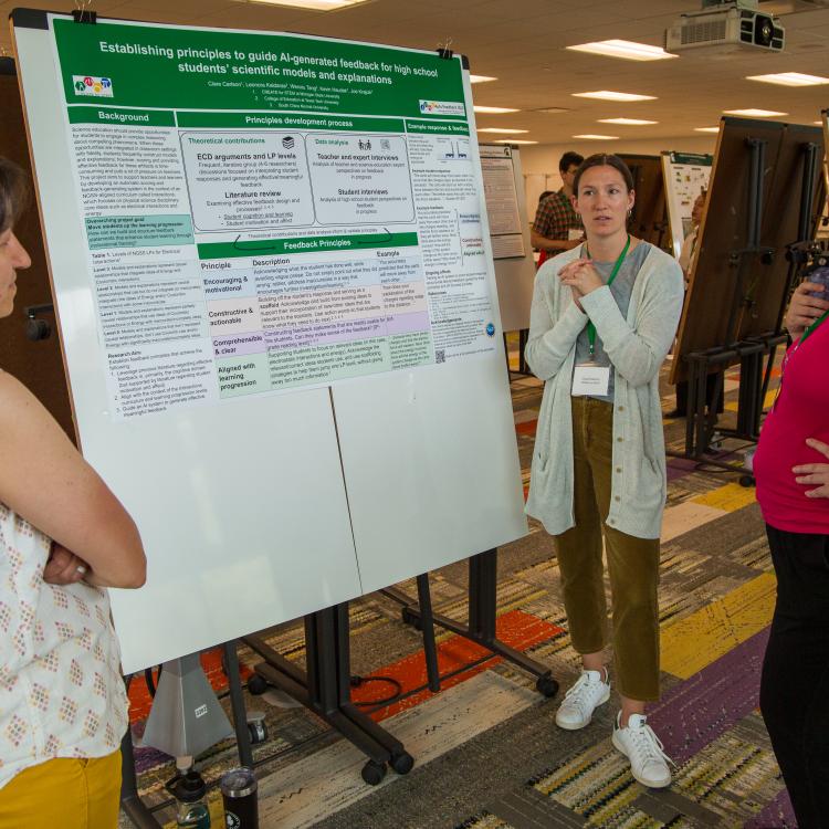 Clare Carlson presenting poster