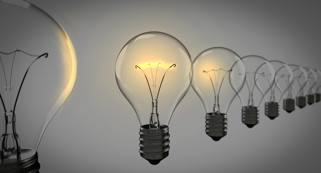 A row of light bulbs