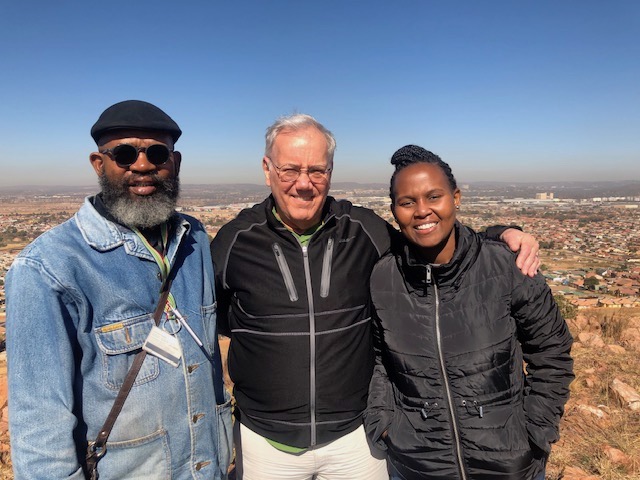 Joe with hosts in South Africa